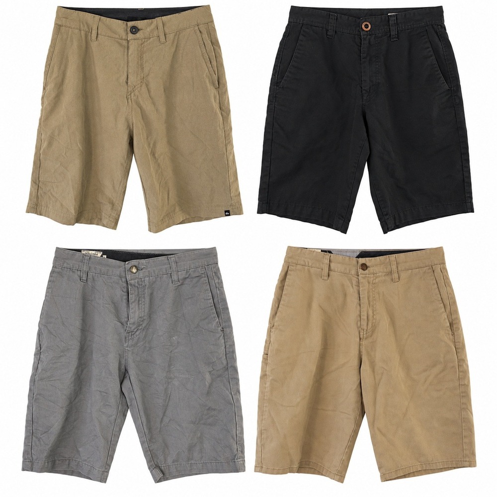Mixed Brands Lot of 4 Men's Waist 28 Casual Shorts Volcom Quiksilver Chino Tan